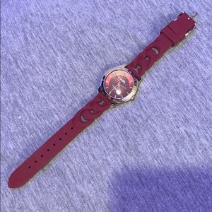 Coach burgundy silicone watch